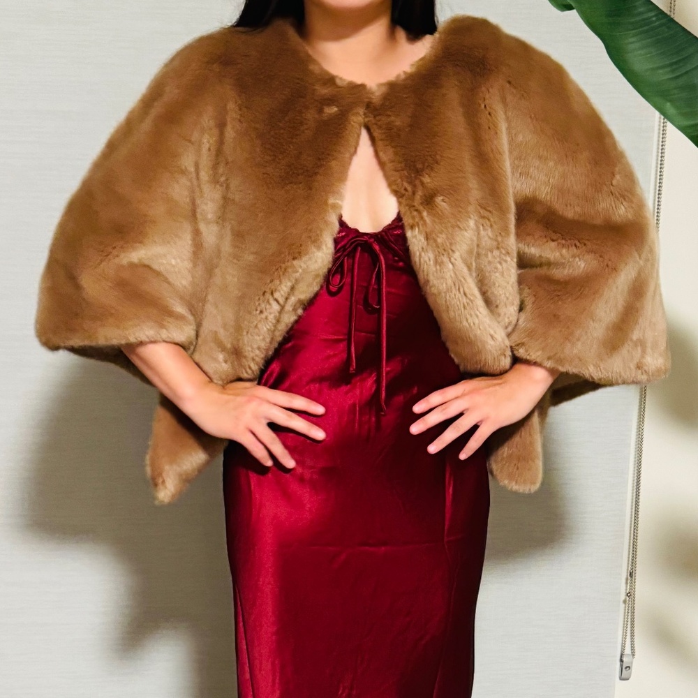 Adrianna Papell Faux Fur Jacket Size M